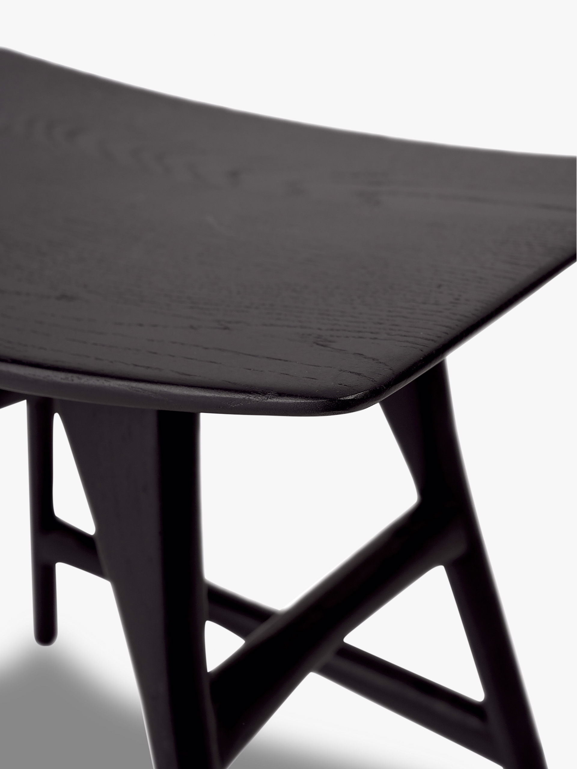 OAK OSSO BLACK STOOL - H48 CM -  Black , Home design Bensimon