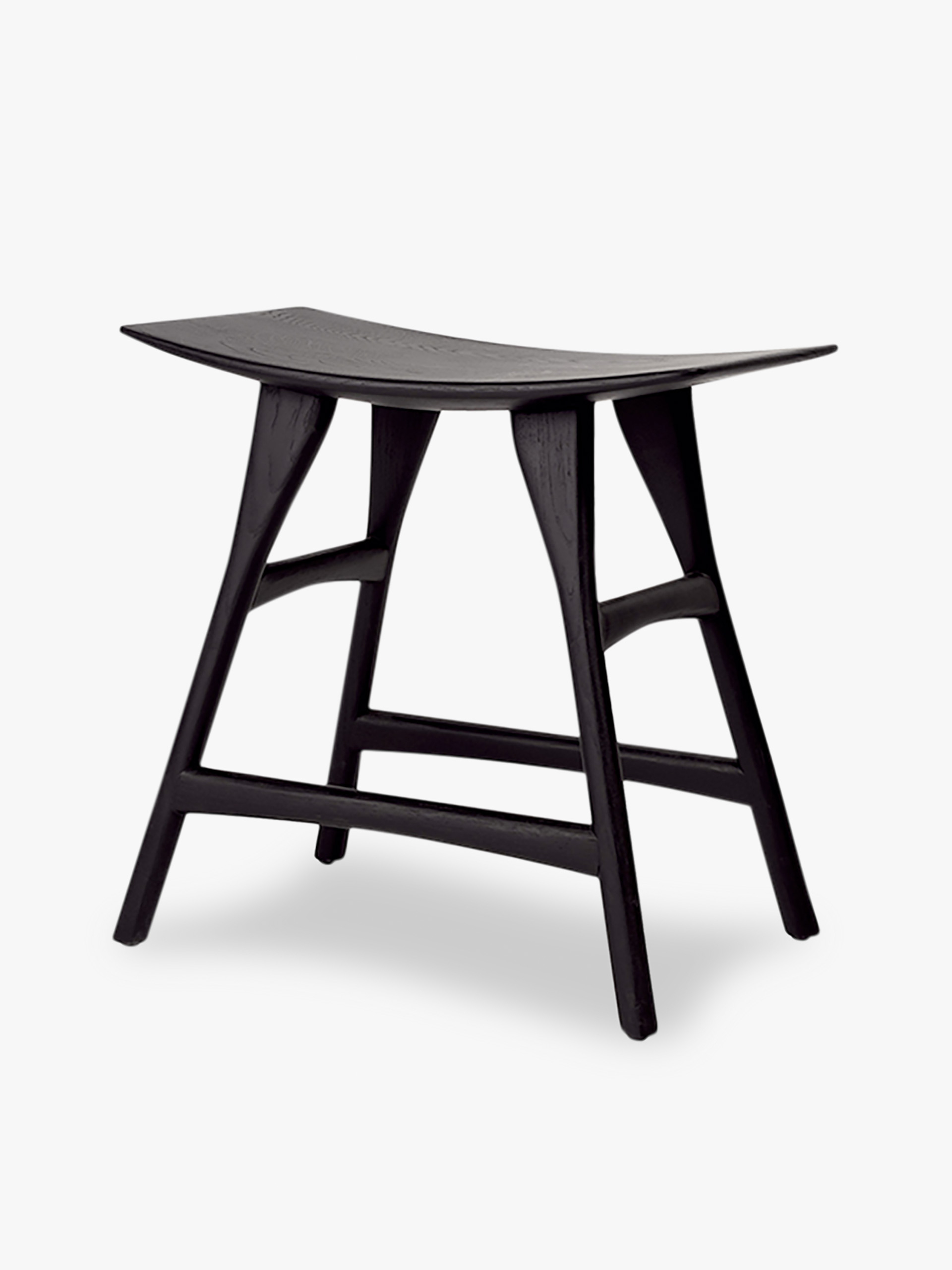 OAK OSSO BLACK STOOL - H48 CM -  Black , Home design Bensimon
