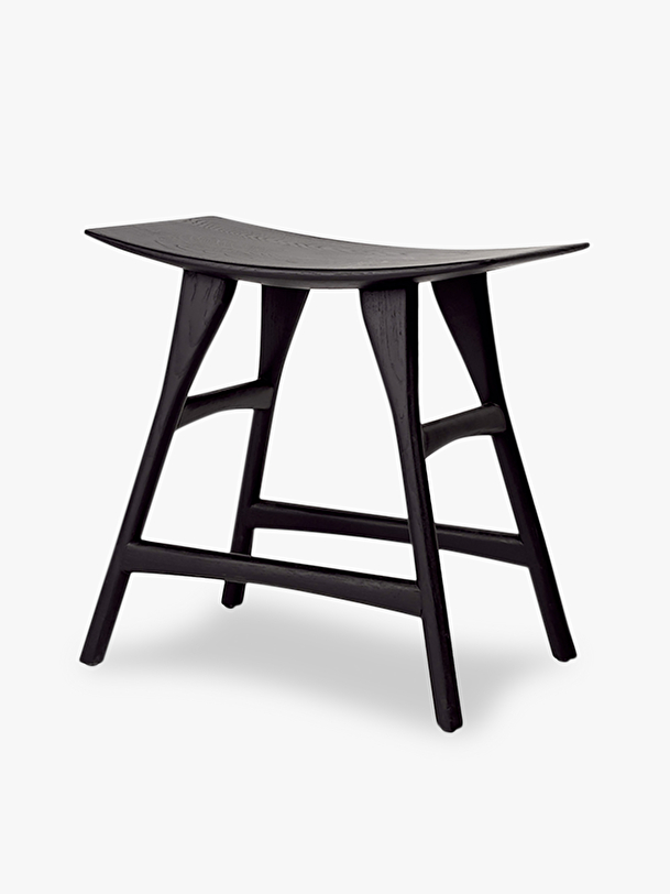 OAK OSSO BLACK STOOL - H48 CM -  Black , Home design Bensimon
