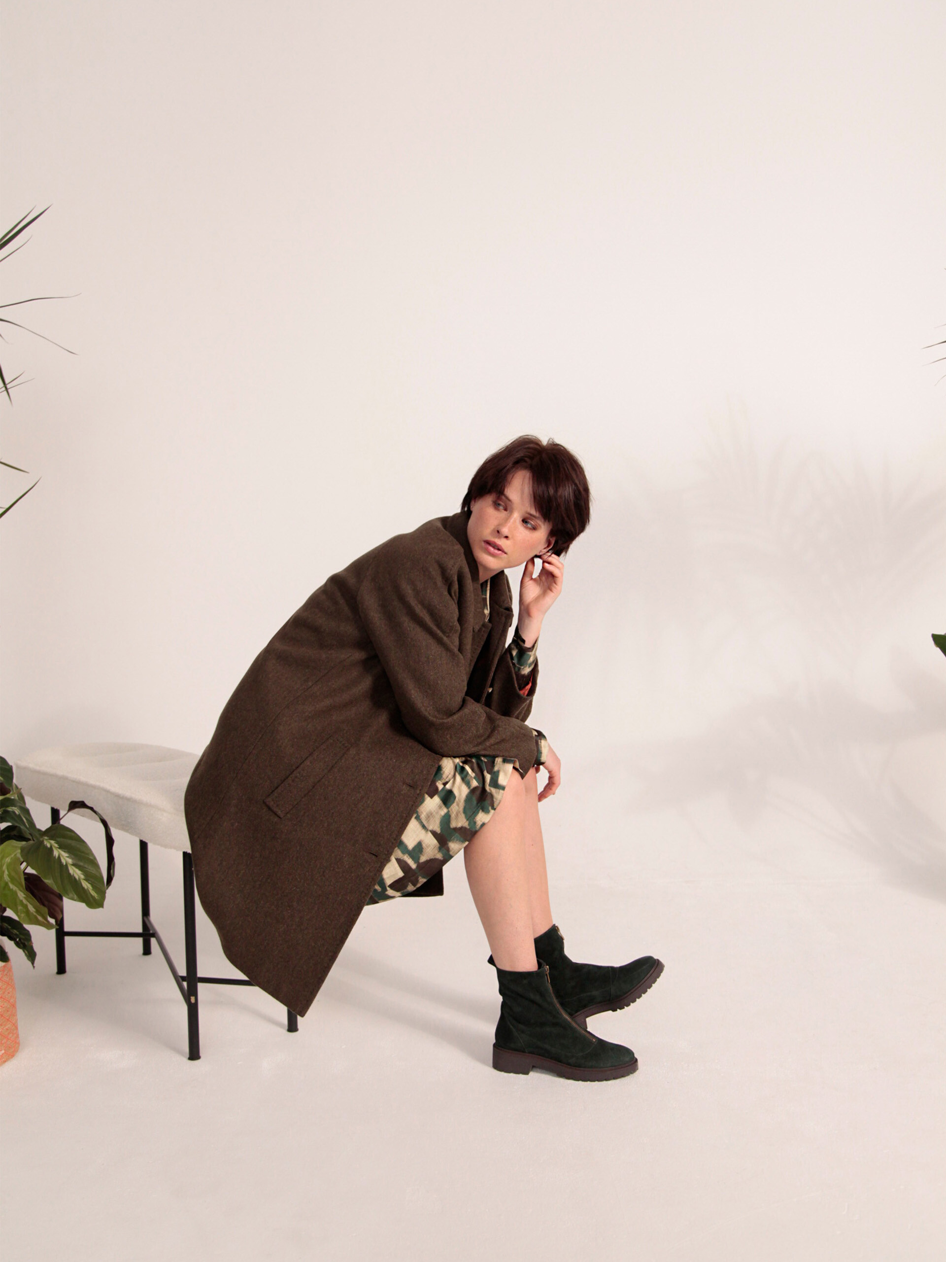 AQUILON COAT -  Khaki , Ready-to-wear Bensimon