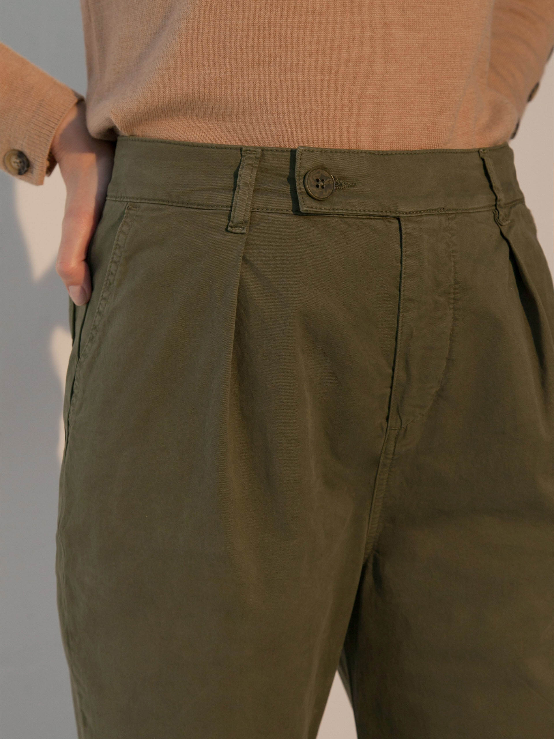 PANTALON GILOU -  Khaki , Ready-to-wear Bensimon