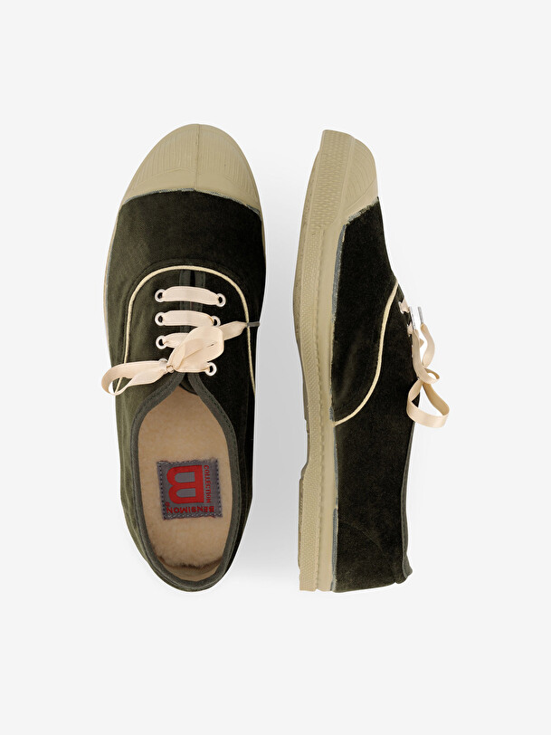 TENNIS VELOURS FEMME - Khaki , Tennis & Shoes Bensimon