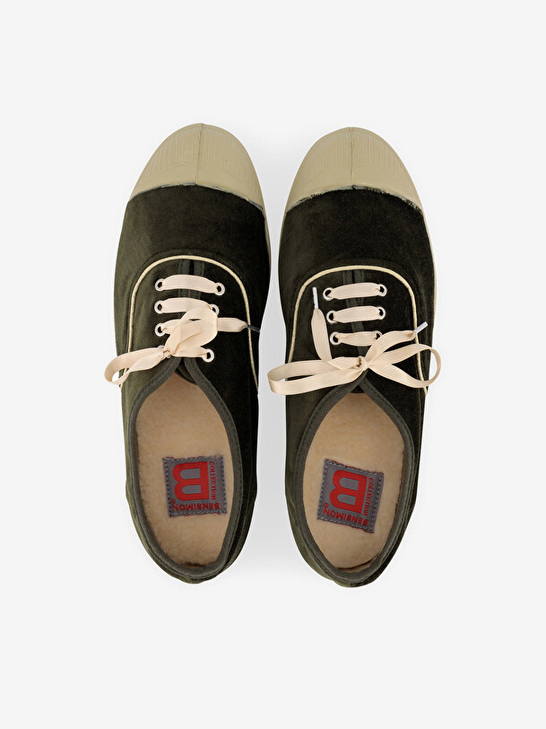 TENNIS VELOURS FEMME - Khaki , Tennis & Shoes Bensimon