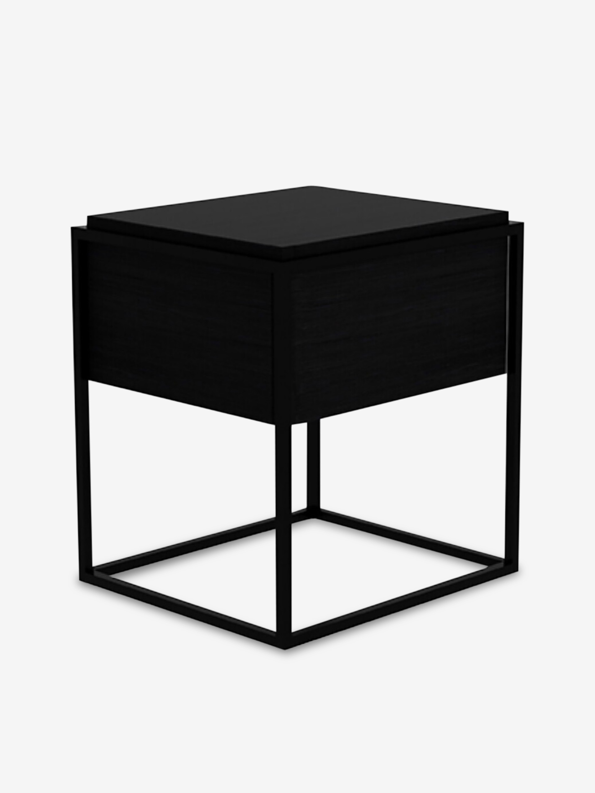 OAK Monolit BLACK BEDSIDE TABLE - Black , Home design Bensimon