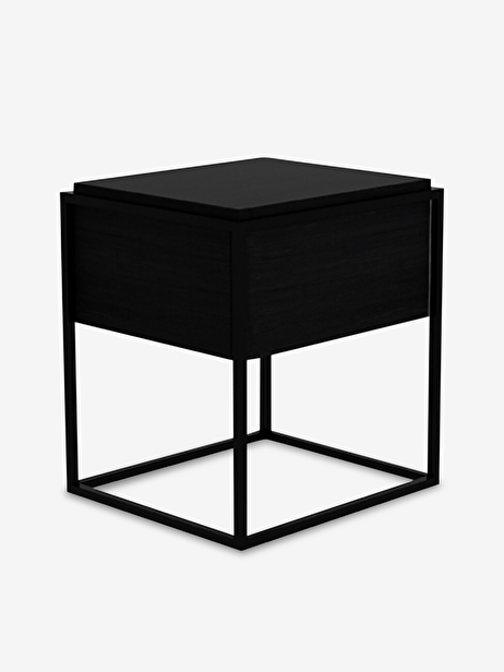 OAK Monolit BLACK BEDSIDE TABLE -  Black , Home design Bensimon