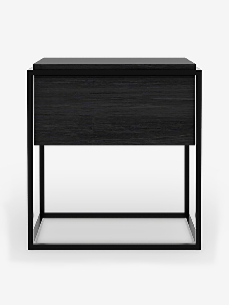 OAK Monolit BLACK BEDSIDE TABLE -  Black , Home design Bensimon
