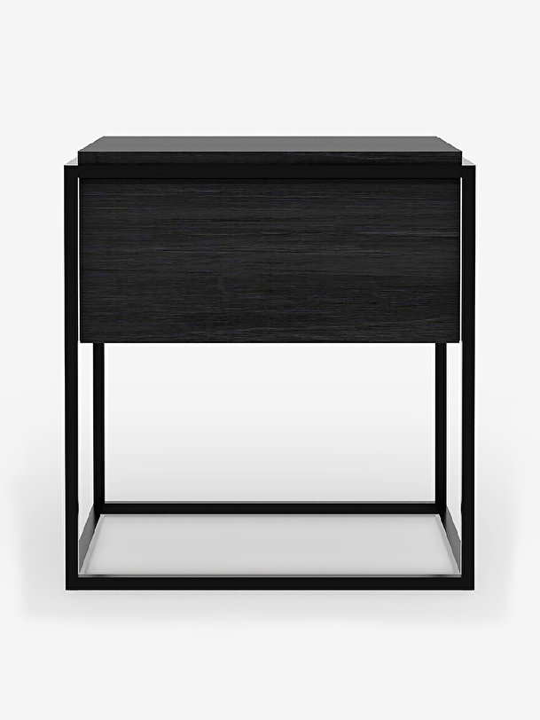 OAK Monolit BLACK BEDSIDE TABLE - Black , Home design Bensimon
