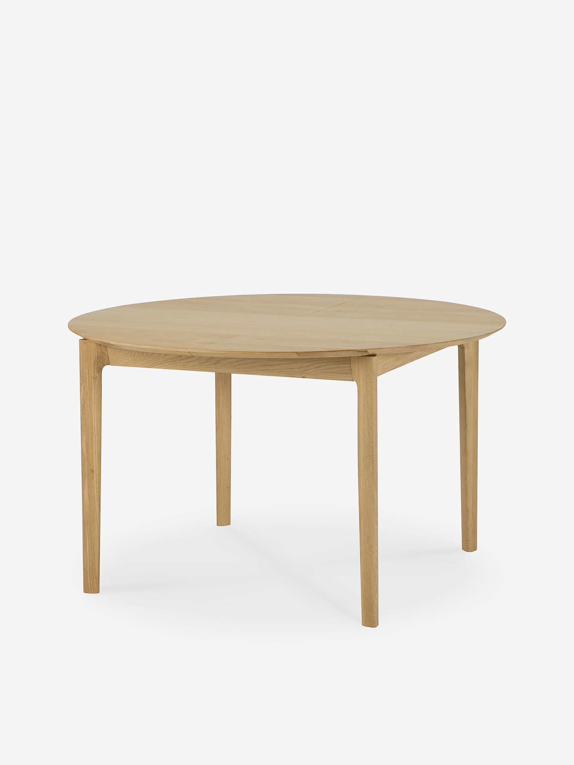 OAK BOK ROUND EXTENDABLE TABLE 129-179 - Light oak , Home design Bensimon