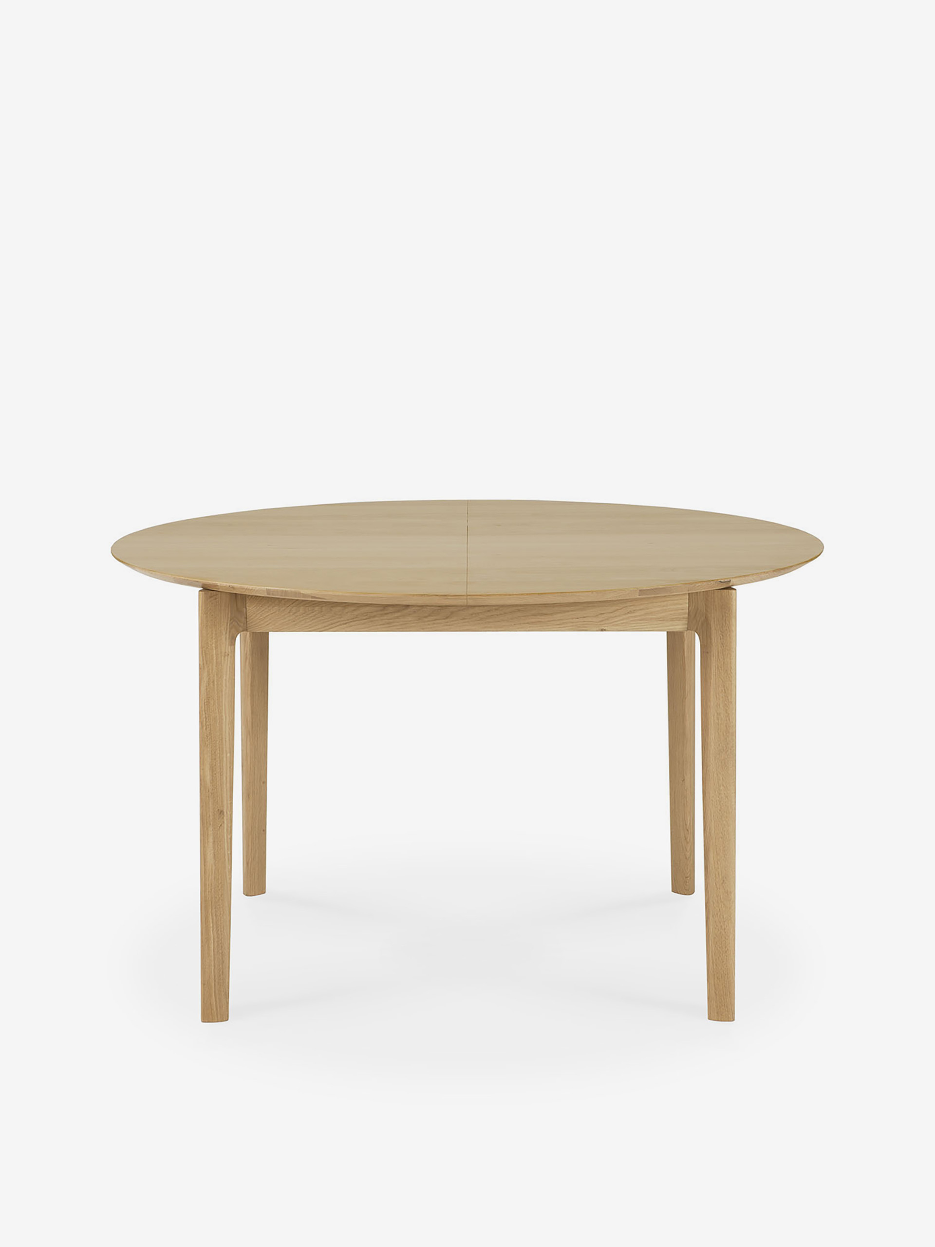 OAK BOK ROUND EXTENDABLE TABLE 129-179 - Light oak , Home design Bensimon