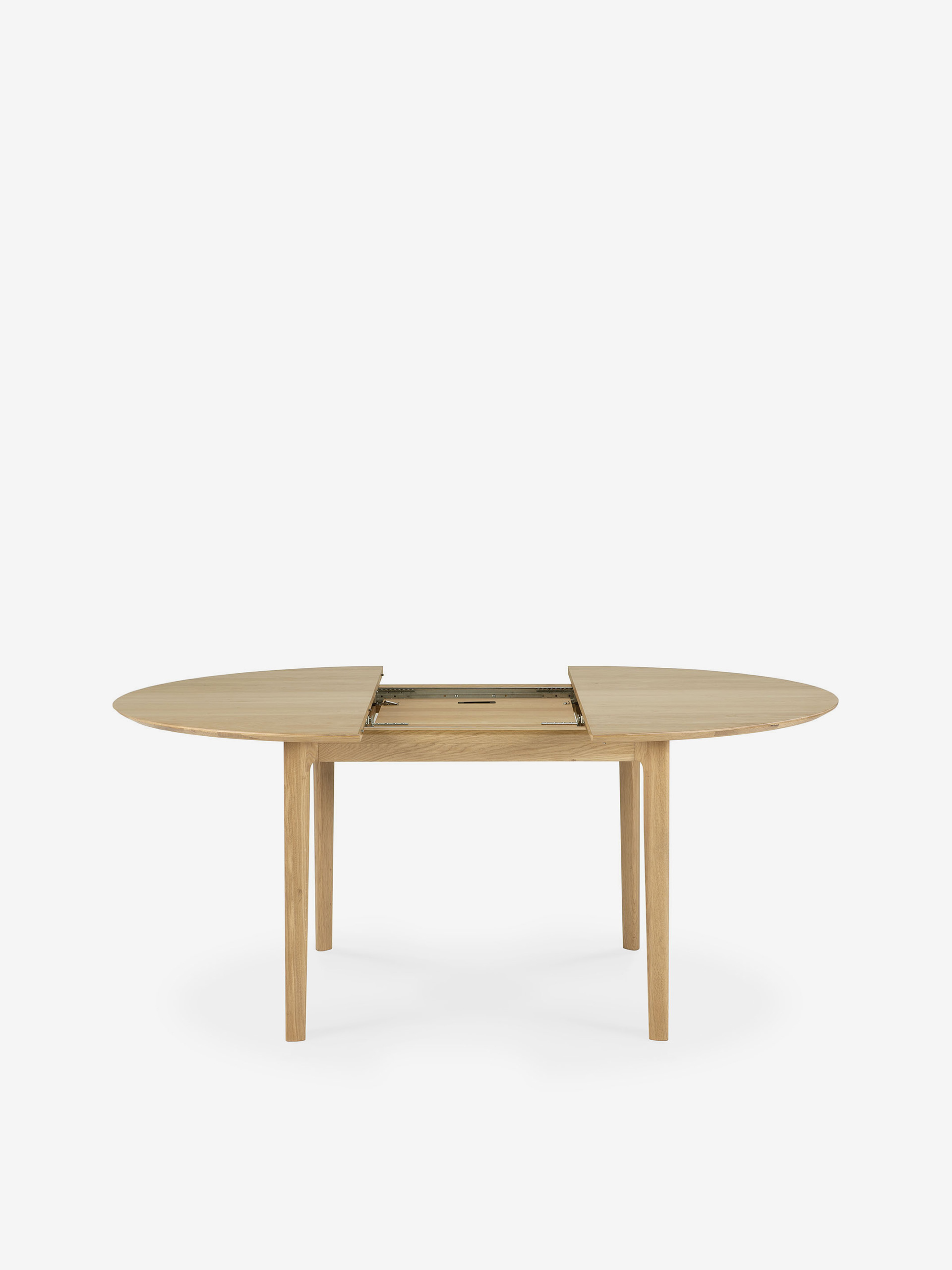 OAK BOK ROUND EXTENDABLE TABLE 129-179 - Light oak , Home design Bensimon