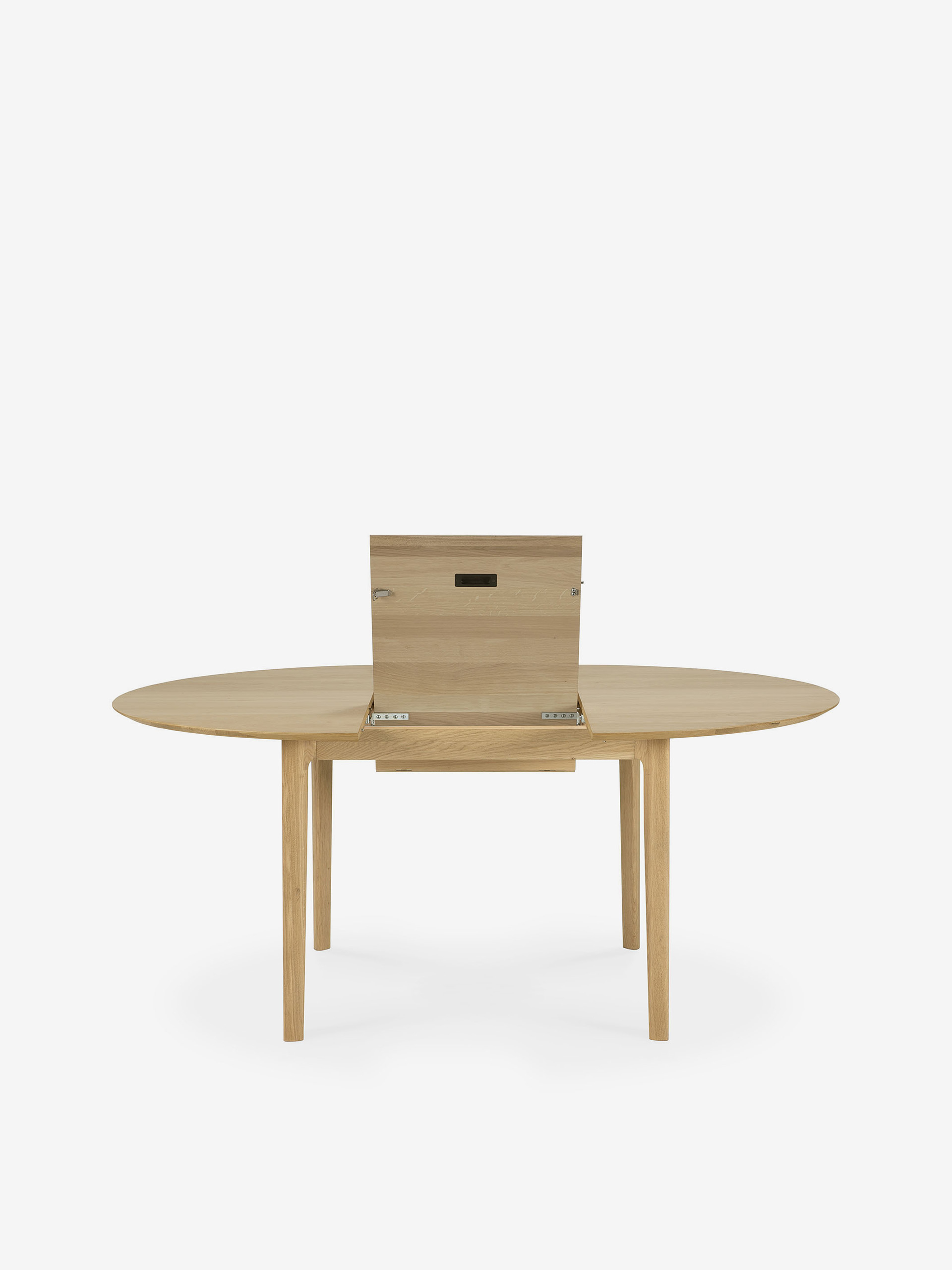 OAK BOK ROUND EXTENDABLE TABLE 129-179 - Light oak , Home design Bensimon