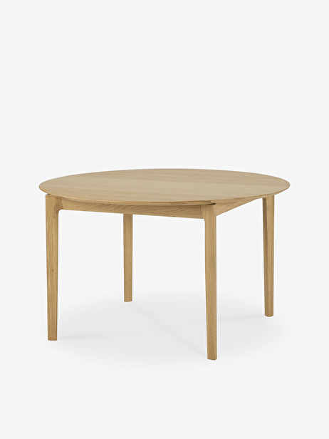 OAK BOK ROUND EXTENDABLE TABLE 129-179 -  Light oak , Home design Bensimon