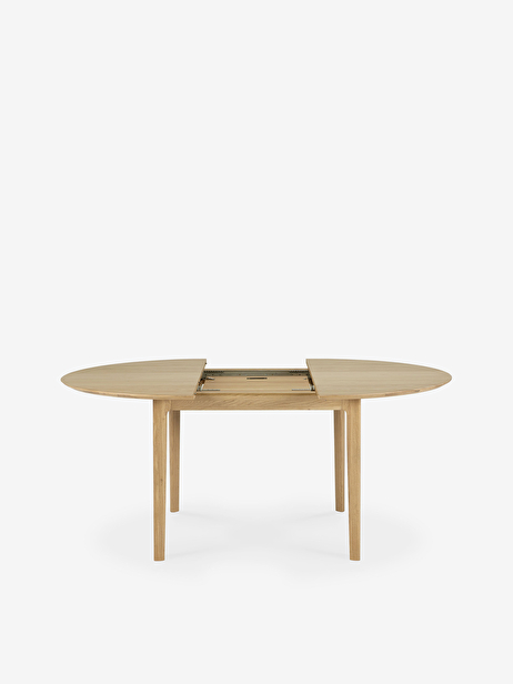 OAK BOK ROUND EXTENDABLE TABLE 129-179 -  Light oak , Home design Bensimon