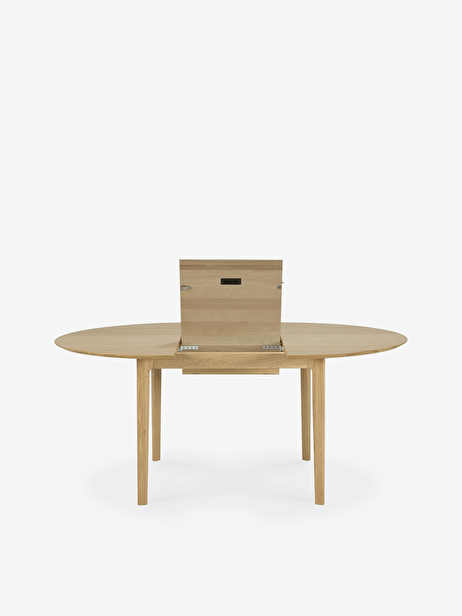 OAK BOK ROUND EXTENDABLE TABLE 129-179 -  Light oak , Home design Bensimon