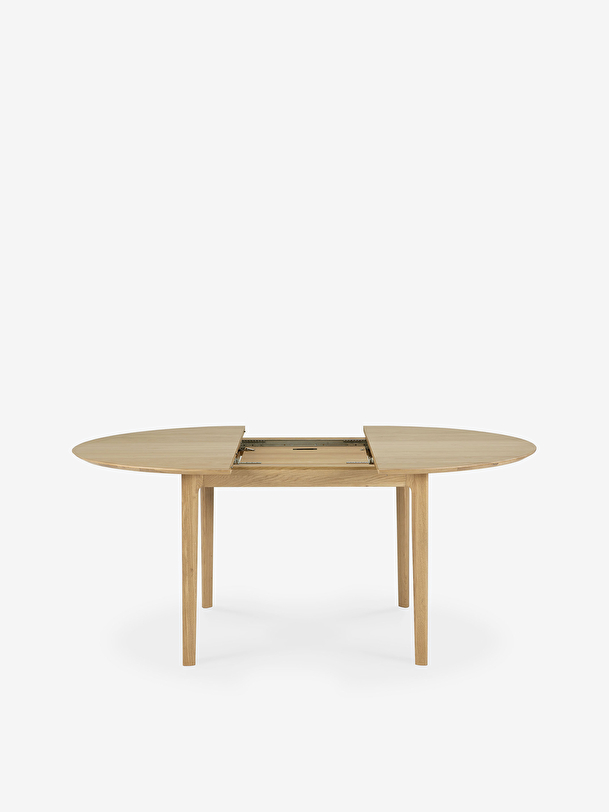 OAK BOK ROUND EXTENDABLE TABLE 129-179 - Light oak , Home design Bensimon