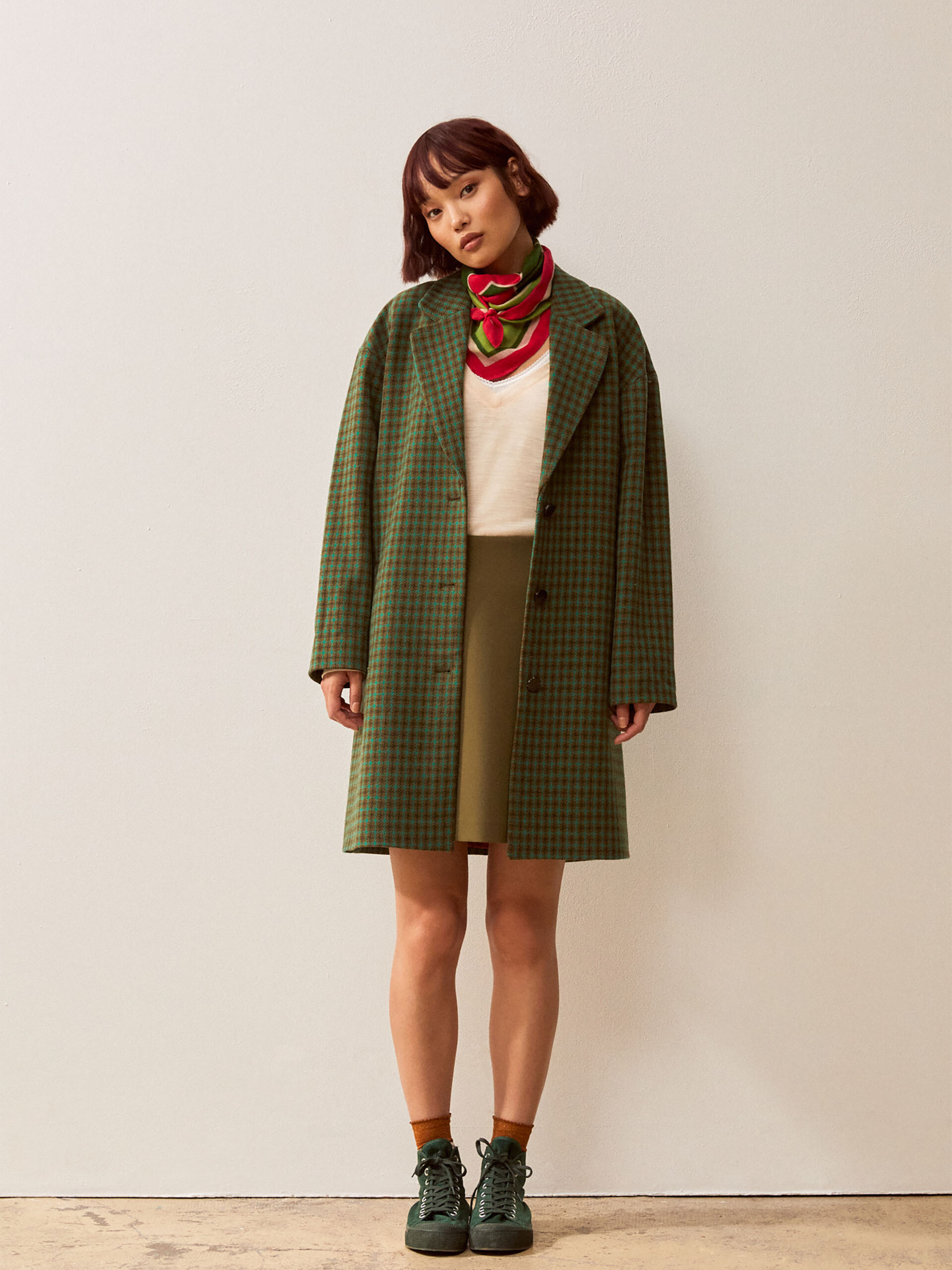 LOWANAU COAT -  Green tile , Ready-to-wear Bensimon