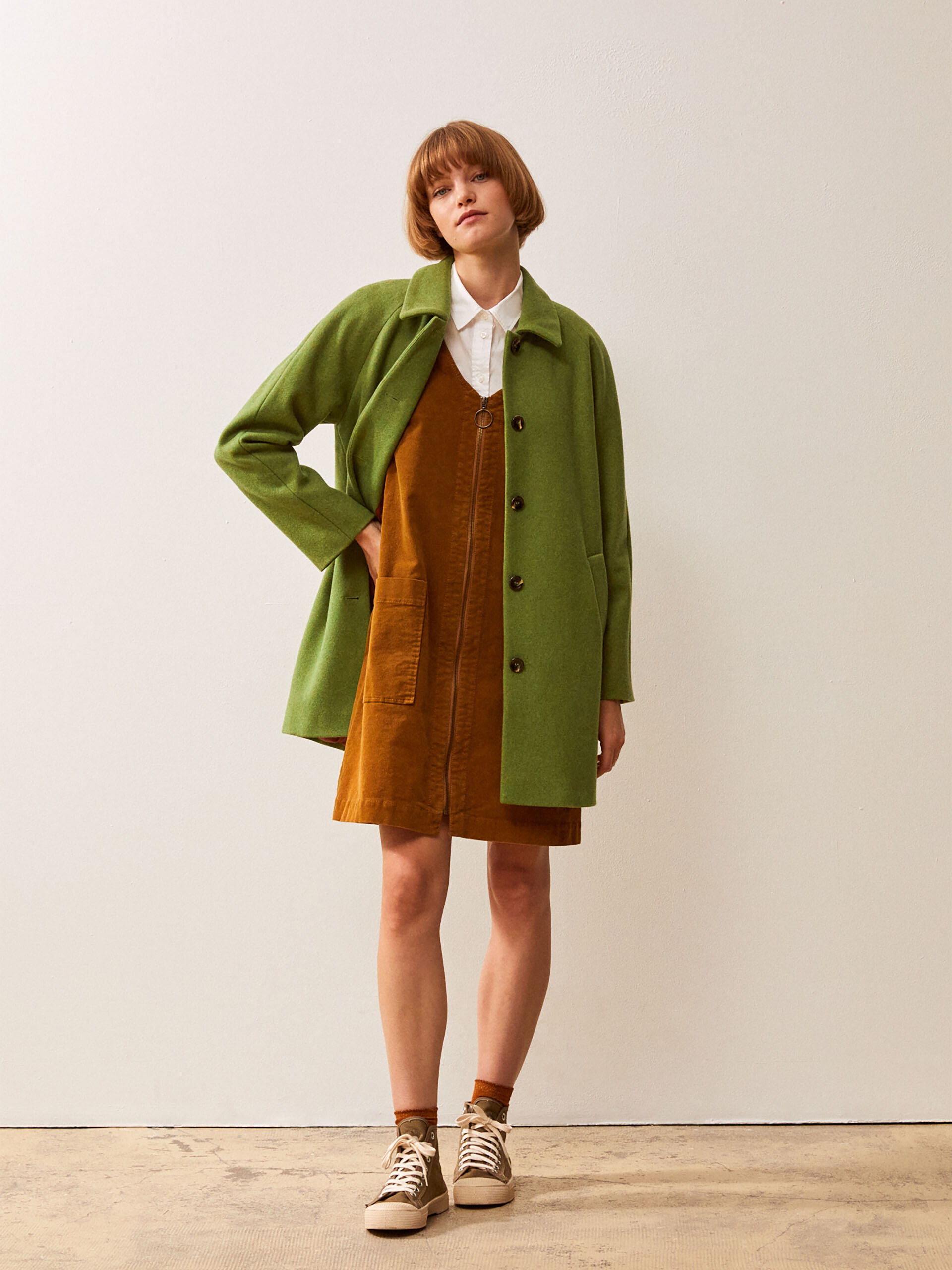 AQUILA COAT -  Prairie green , Ready-to-wear Bensimon