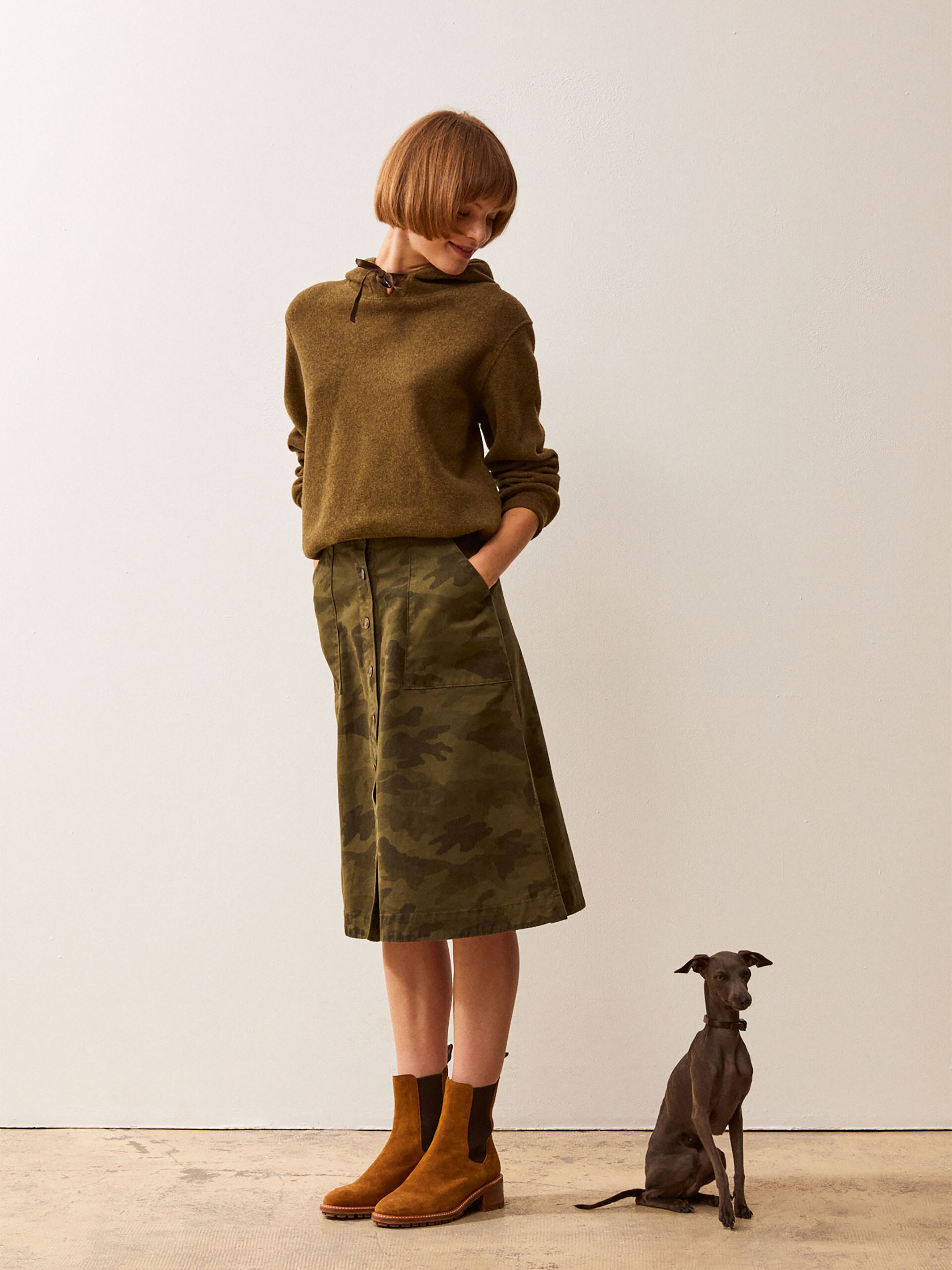 HELA SKIRT -  Camo/kaki , Ready-to-wear Bensimon