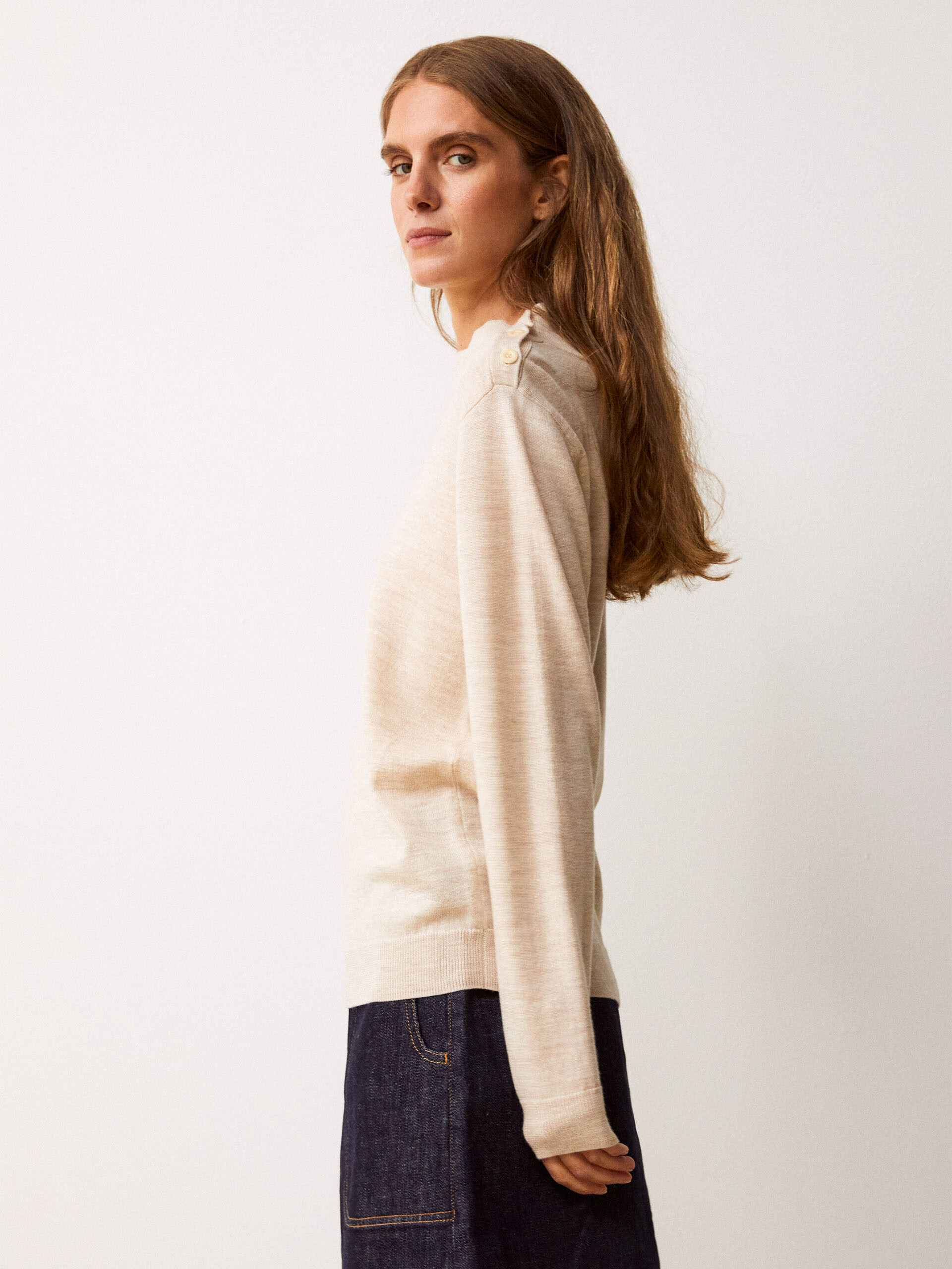 GUILAIN PULLOVER -  Cream , Ready-to-wear Bensimon