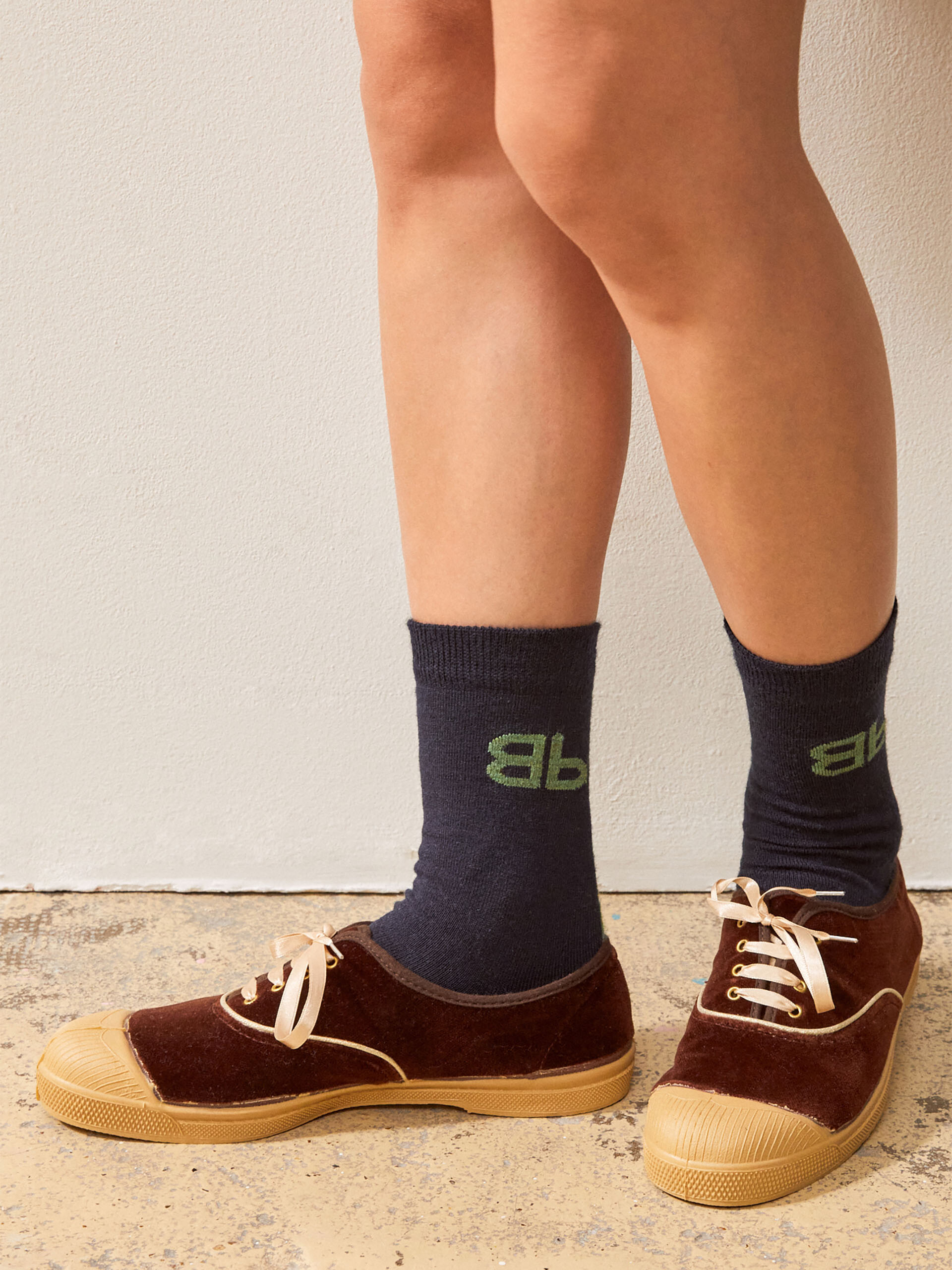 WOMAN VELVET LACE-UP TENNIS - Brun , Tennis & Shoes Bensimon
