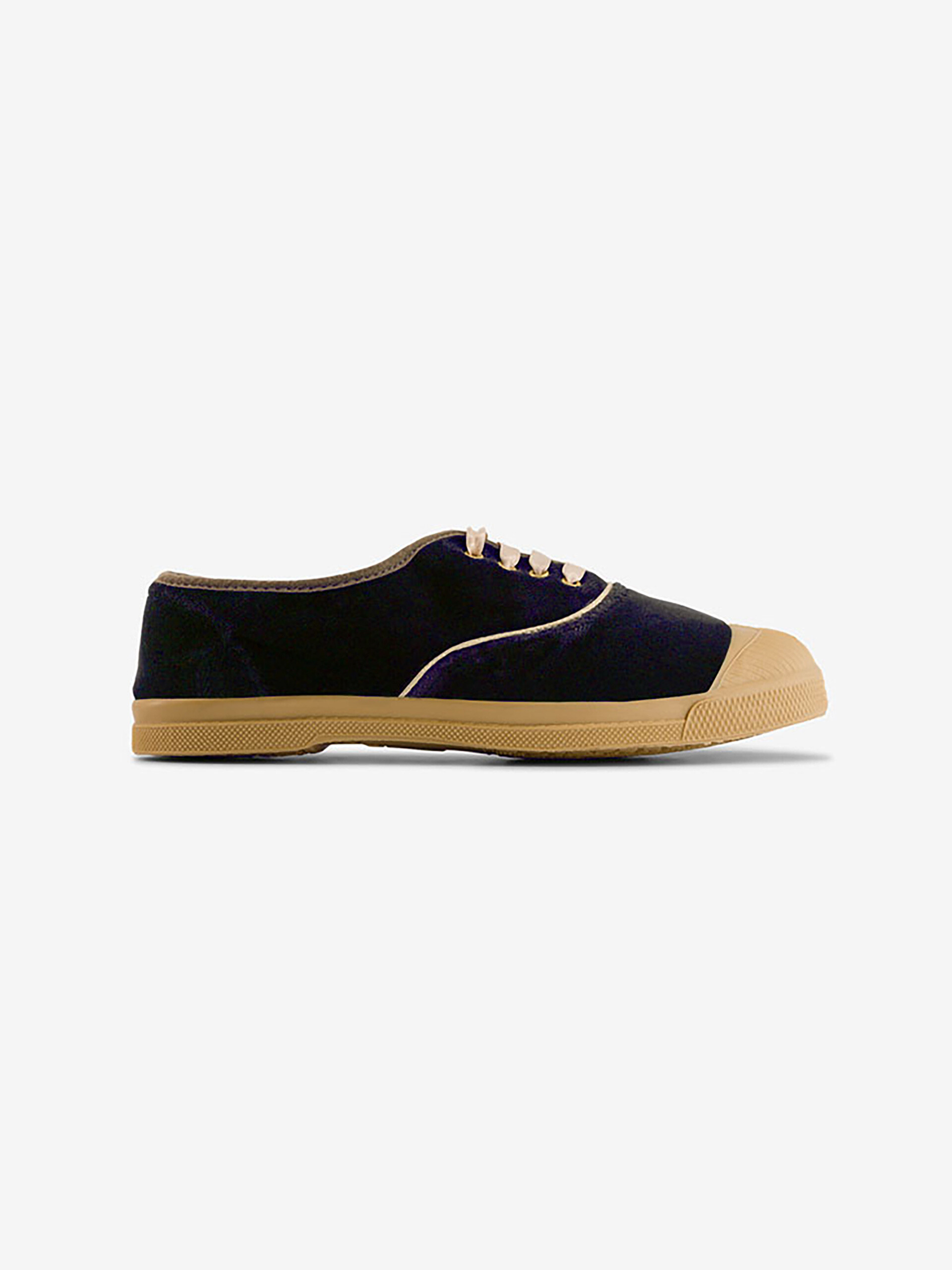 WOMAN VELVET LACE-UP TENNIS -  Marine , Tennis & Shoes Bensimon