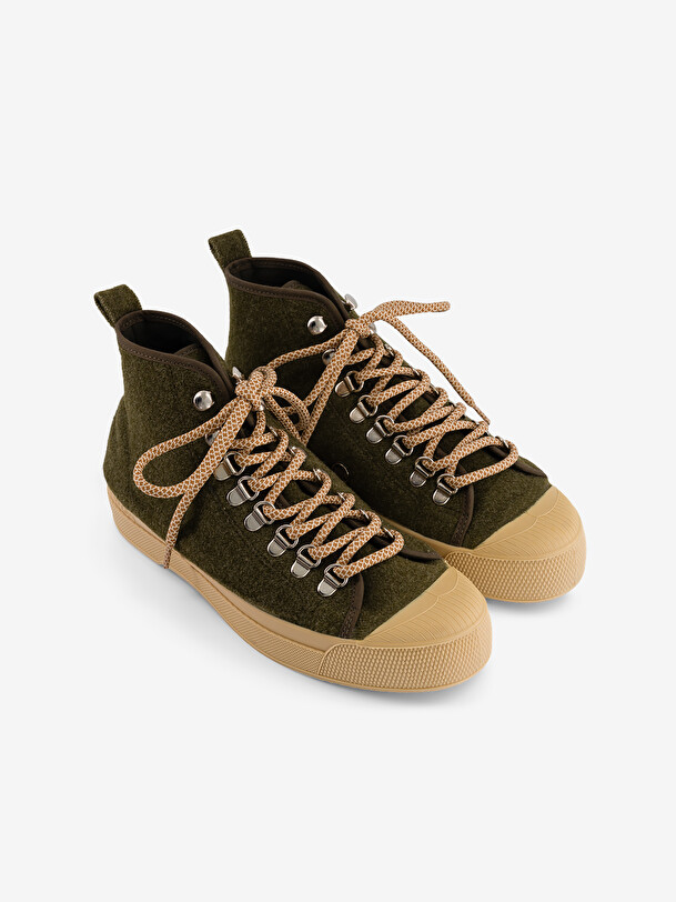 B79 STELLA WOMAN WOOL MOUNTAIN -  Khaki , Tennis & Shoes Bensimon