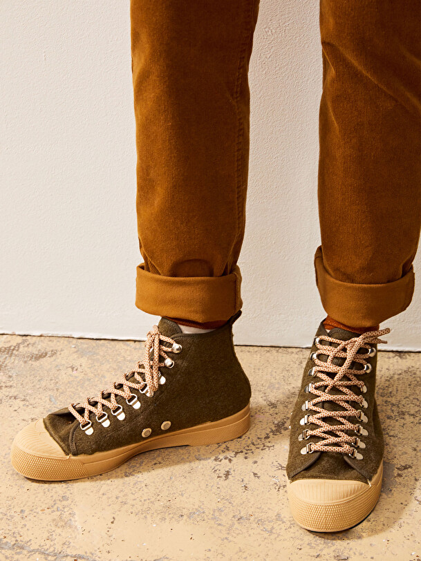 B79 STELLA WOMAN WOOL MOUNTAIN -  Khaki , Tennis & Shoes Bensimon