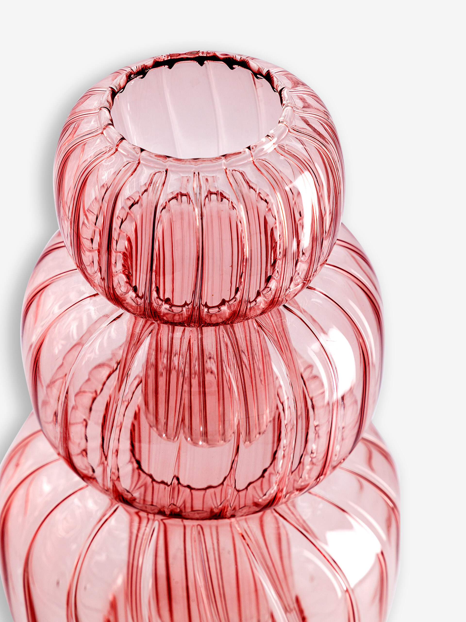 VASE TWIST S PINK D9.5 H13 - Pink , Home design Bensimon