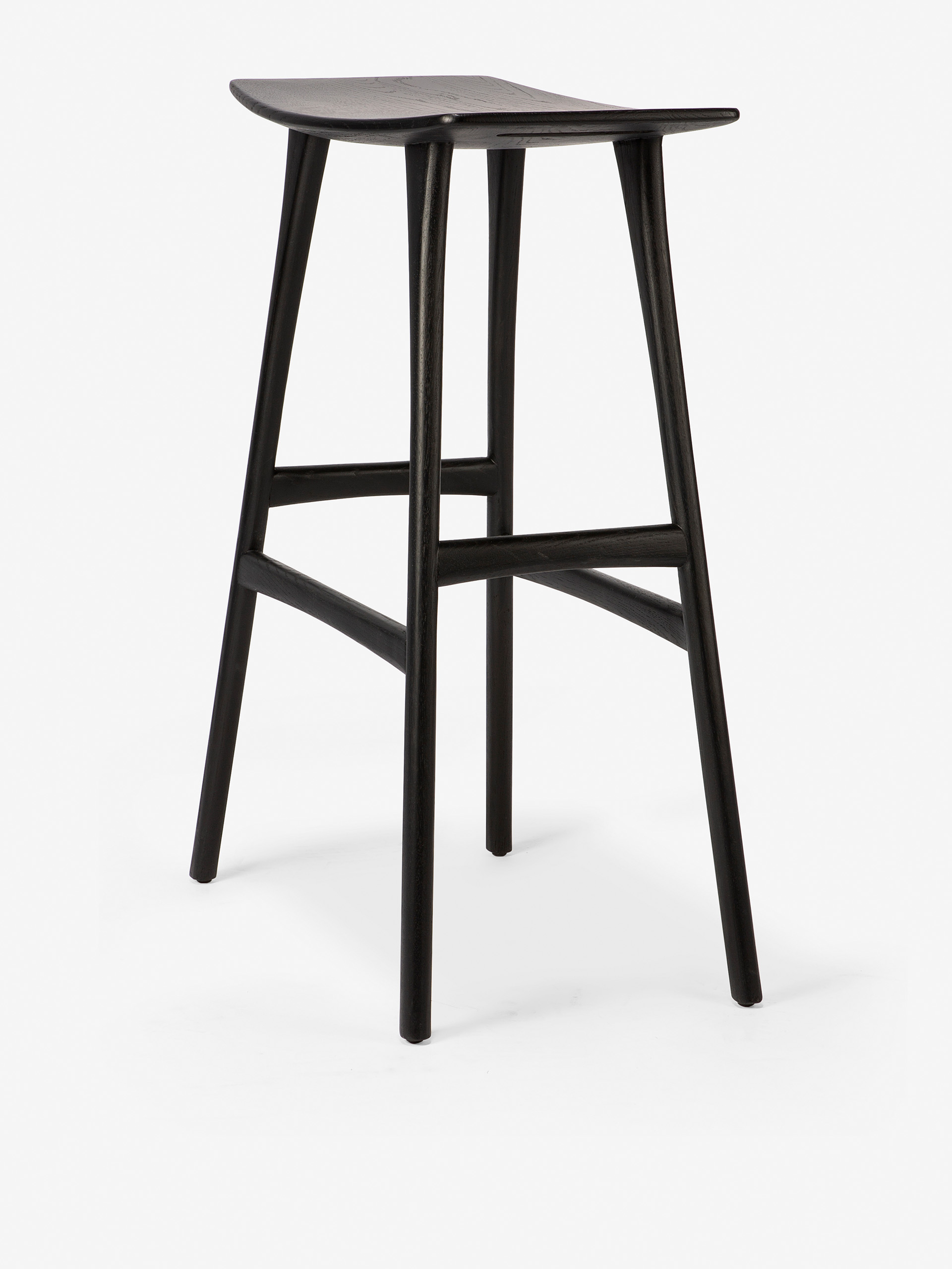 OAK OSSO BAR BLACK STOOL -  Chene fonce , Home design Bensimon