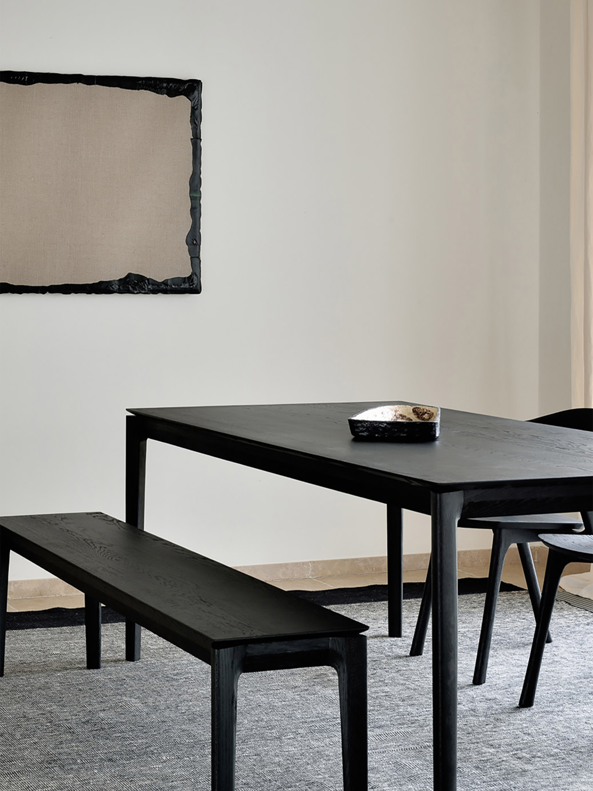 OAK BOK BLACK TABLE - L200 CM -  Black , Home design Bensimon