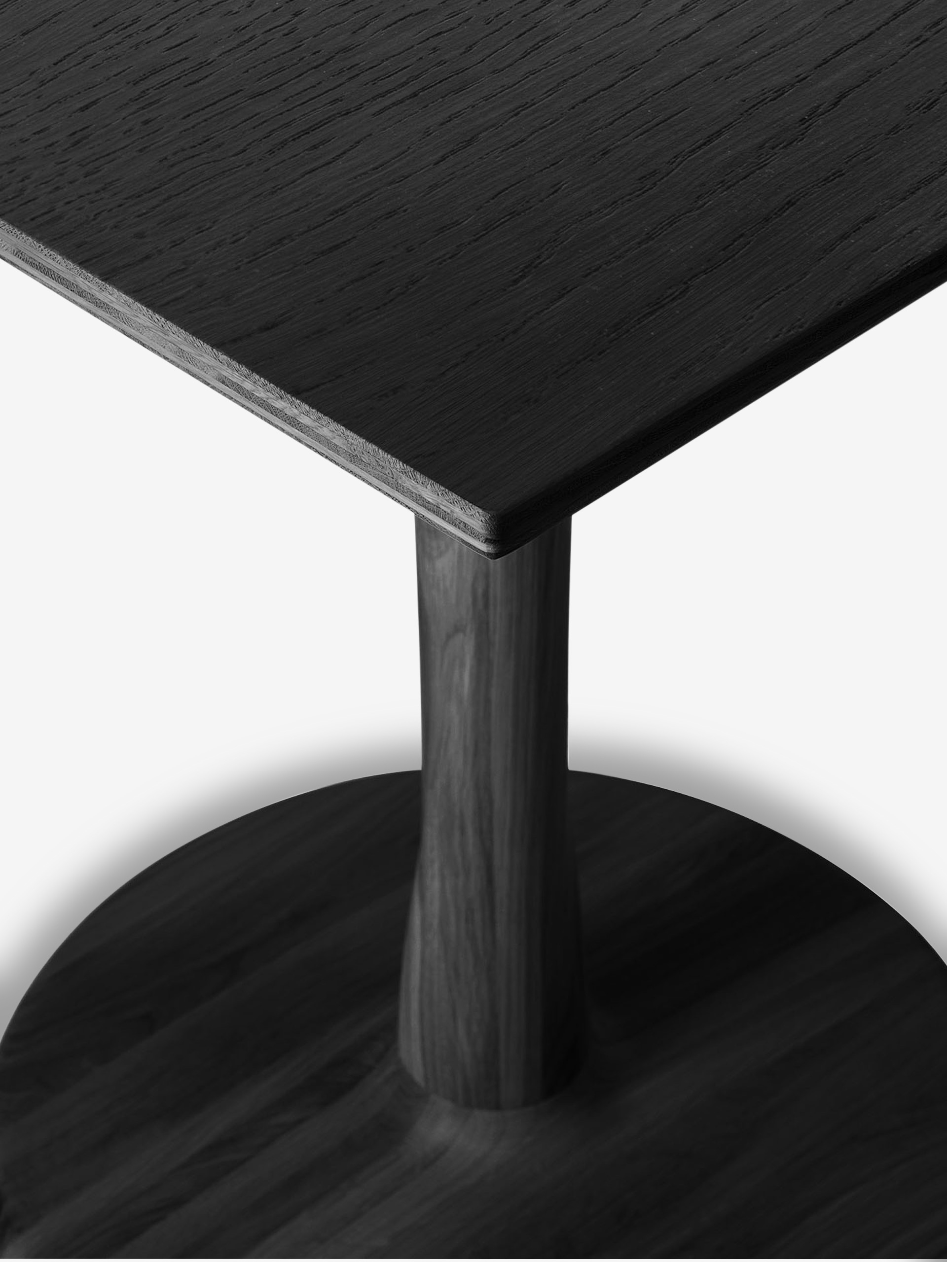 OAK TORSION SQUARE BLACK TABLE - L70 CM - Black , Home design Bensimon
