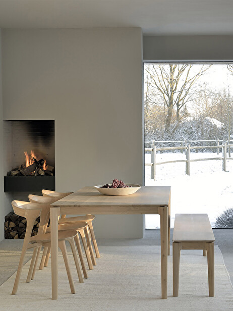 OAK BOK BENCH 186x35x46 -  Light oak , Home design Bensimon