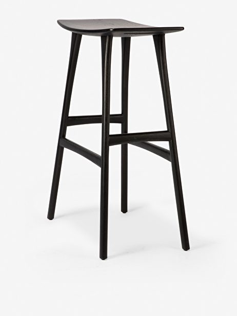 OAK OSSO BAR BLACK STOOL -  Chene fonce , Home design Bensimon