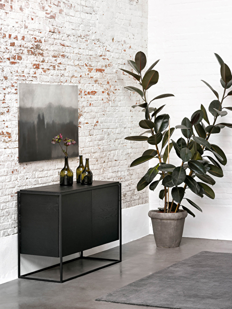 OAK Monolit BLACK SIDEBOARD - 2 DOORS -  Black , Home design Bensimon