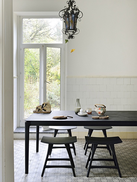 OAK BOK BLACK TABLE - L160 CM -  Black , Home design Bensimon