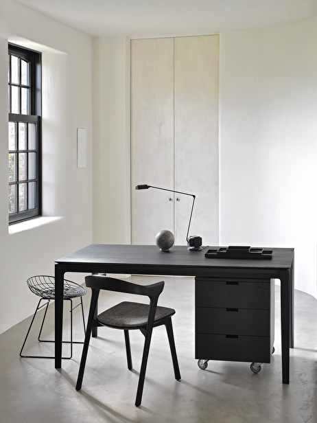 OAK BOK BLACK TABLE - L180 CM -  Black , Home design Bensimon