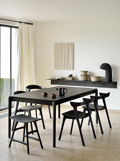 EXTENSION OAK BOK BLACK TABLE - L180/280 CM -  Black , Home design Bensimon