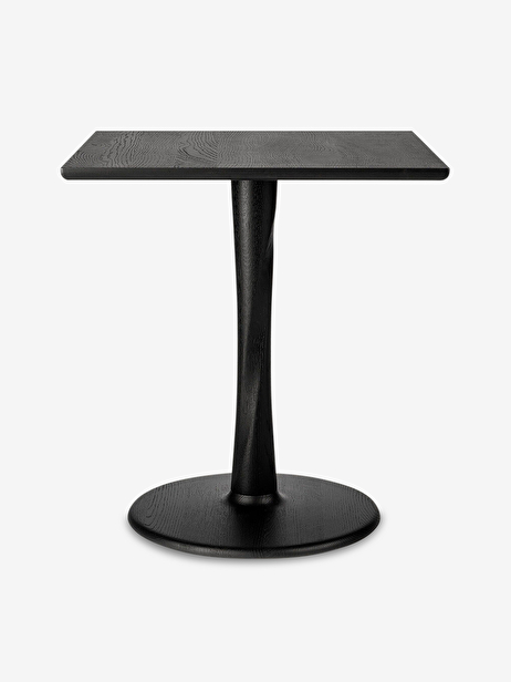 OAK TORSION SQUARE BLACK TABLE - L70 CM -  Black , Home design Bensimon