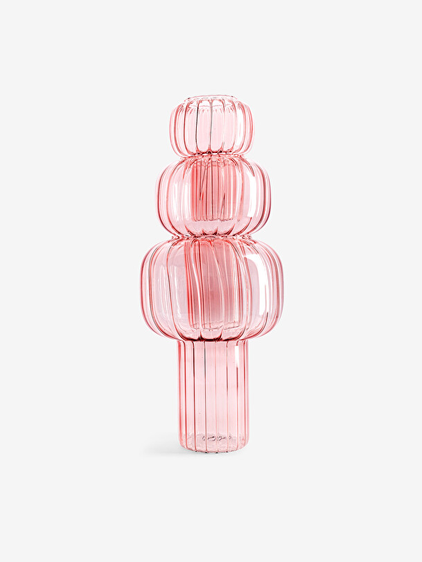 VASE TWIST S PINK D9.5 H13 - Pink , Home design Bensimon
