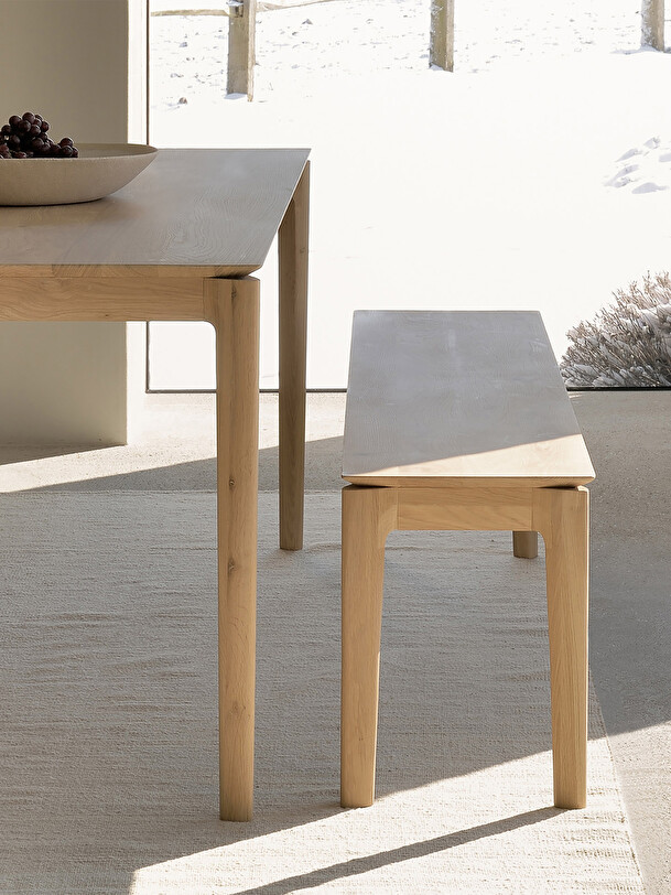 OAK BOK BENCH 186x35x46 - Light oak , Home design Bensimon