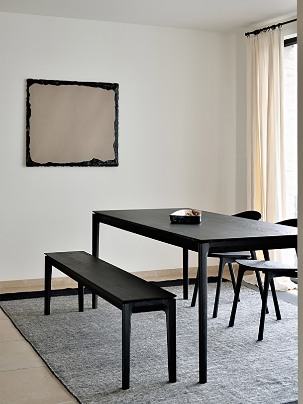 OAK BOK BLACK TABLE - L240 CM - Black , Home design Bensimon