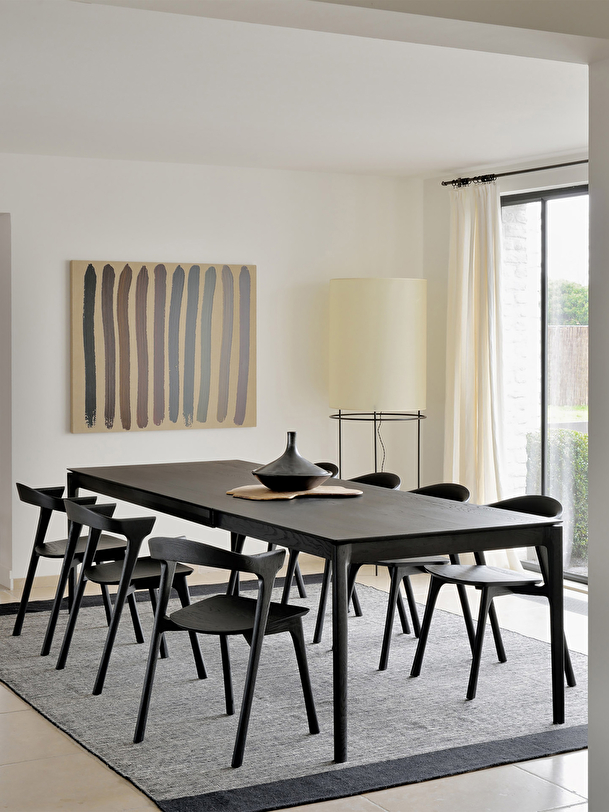 EXTENSION OAK BOK BLACK TABLE - L180/280 CM - Black , Home design Bensimon