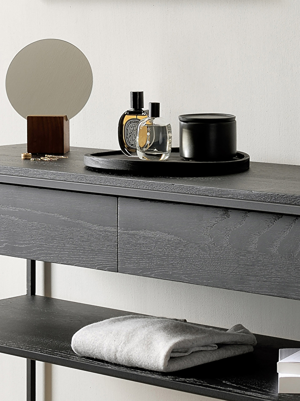 OAK MONOLIT BLACK CONSOLE - 2 DRAWERS -  Black , Home design Bensimon