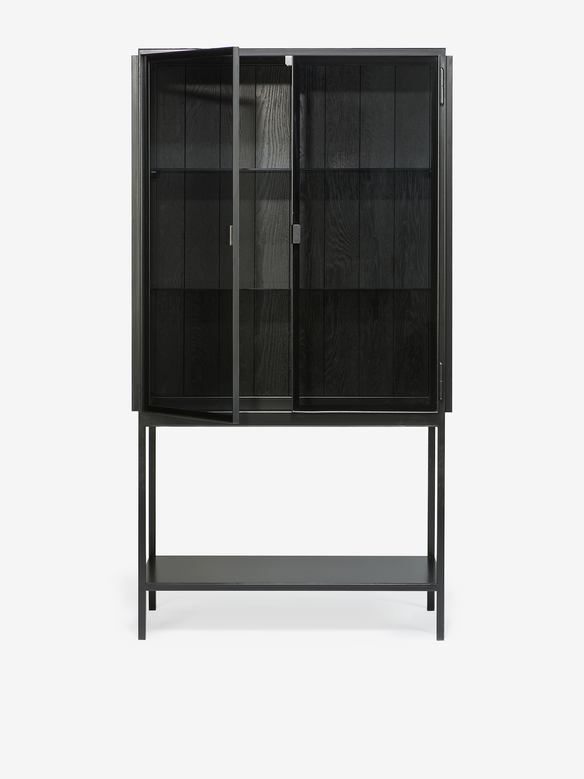 ANDERS STORAGE CUPBOARD IN GLASS AND METAL - 2 DOORS -  Fume , Home design Bensimon