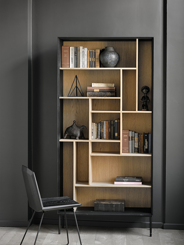 OAK BLACKBIRD RACK 100X37X207 -  Light oak , Home design Bensimon