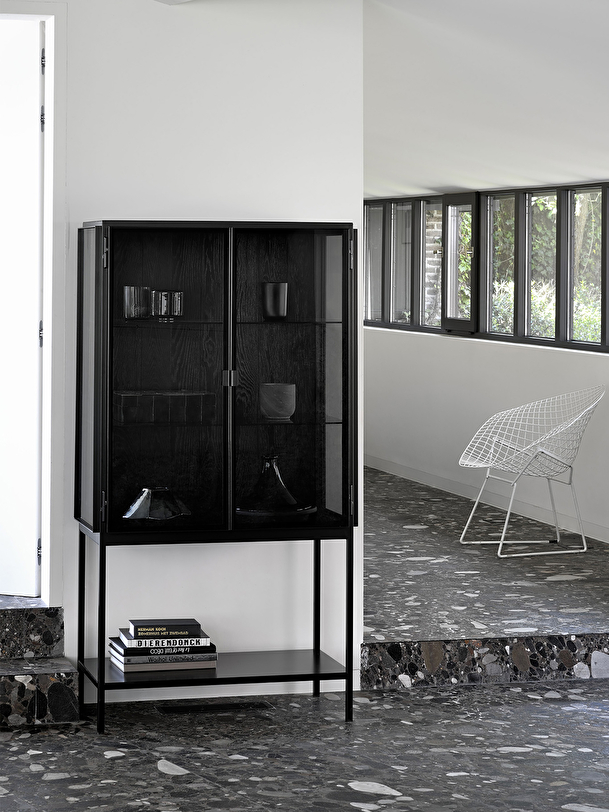 ANDERS STORAGE CUPBOARD IN GLASS AND METAL - 2 DOORS -  Fume , Home design Bensimon