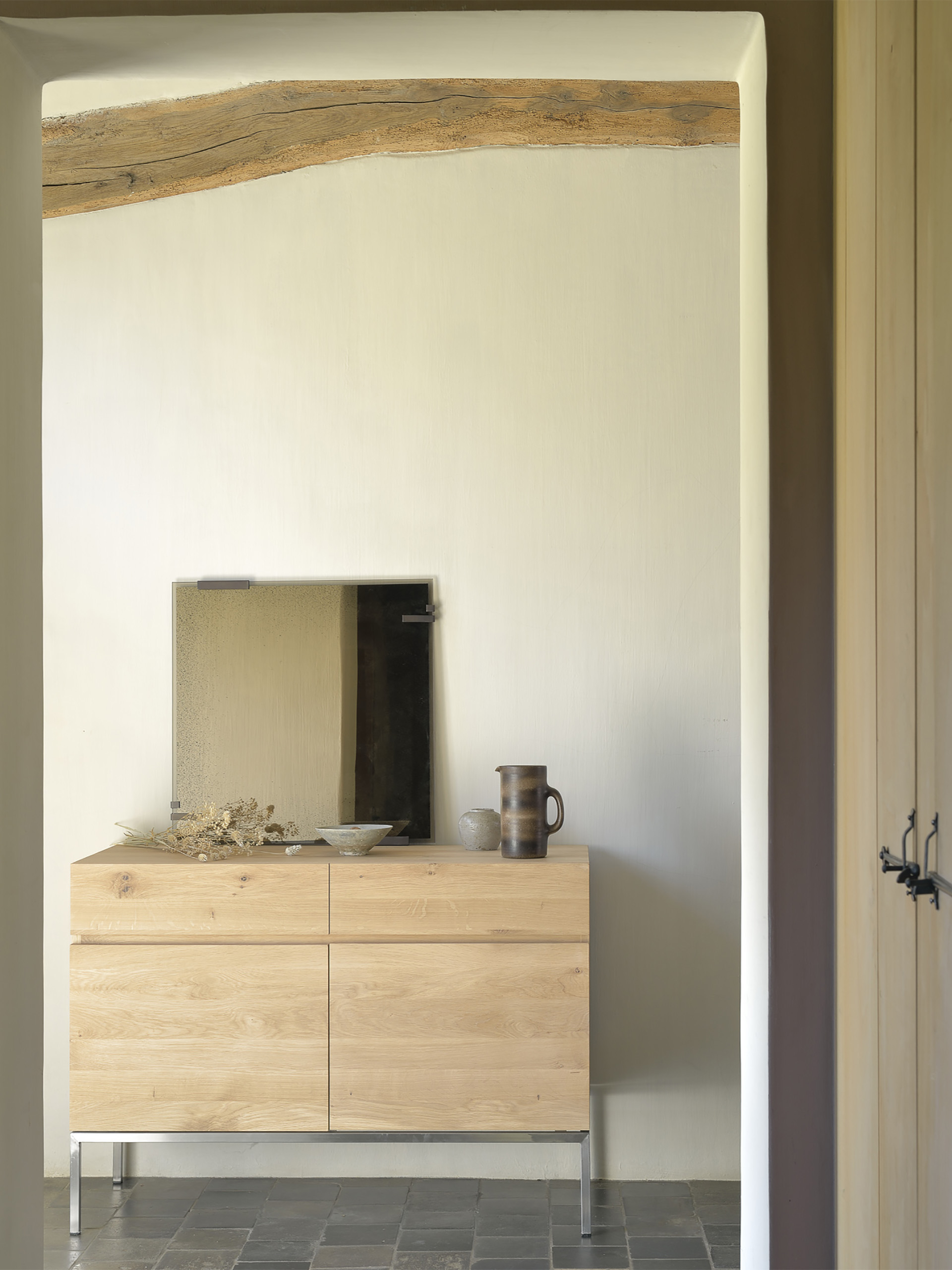 OAK SIDEBOARD LIGNA - 2 DOORS 2 DRAWERS - Light oak , Home design Bensimon