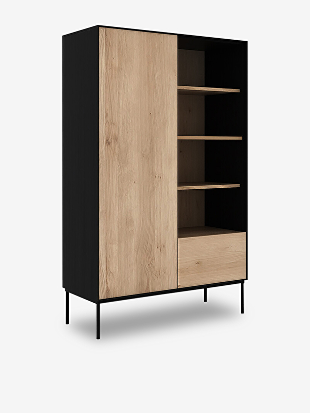 BIRD STORAGE CUPBOARD  1 DOOR 1 DRAWER -  Light oak , Home design Bensimon
