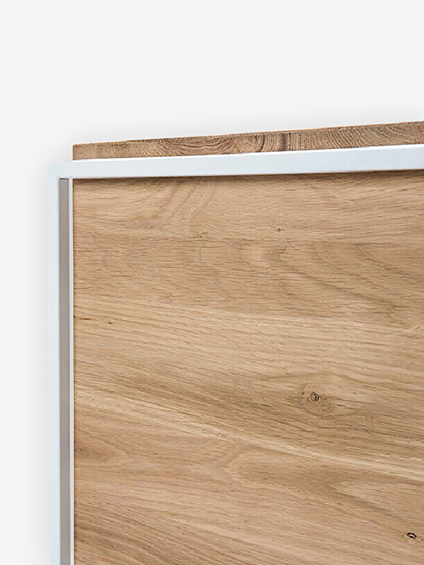 OAK MONOLIT BEDSIDE TABLE - 1 DRAWER -  White , Home design Bensimon