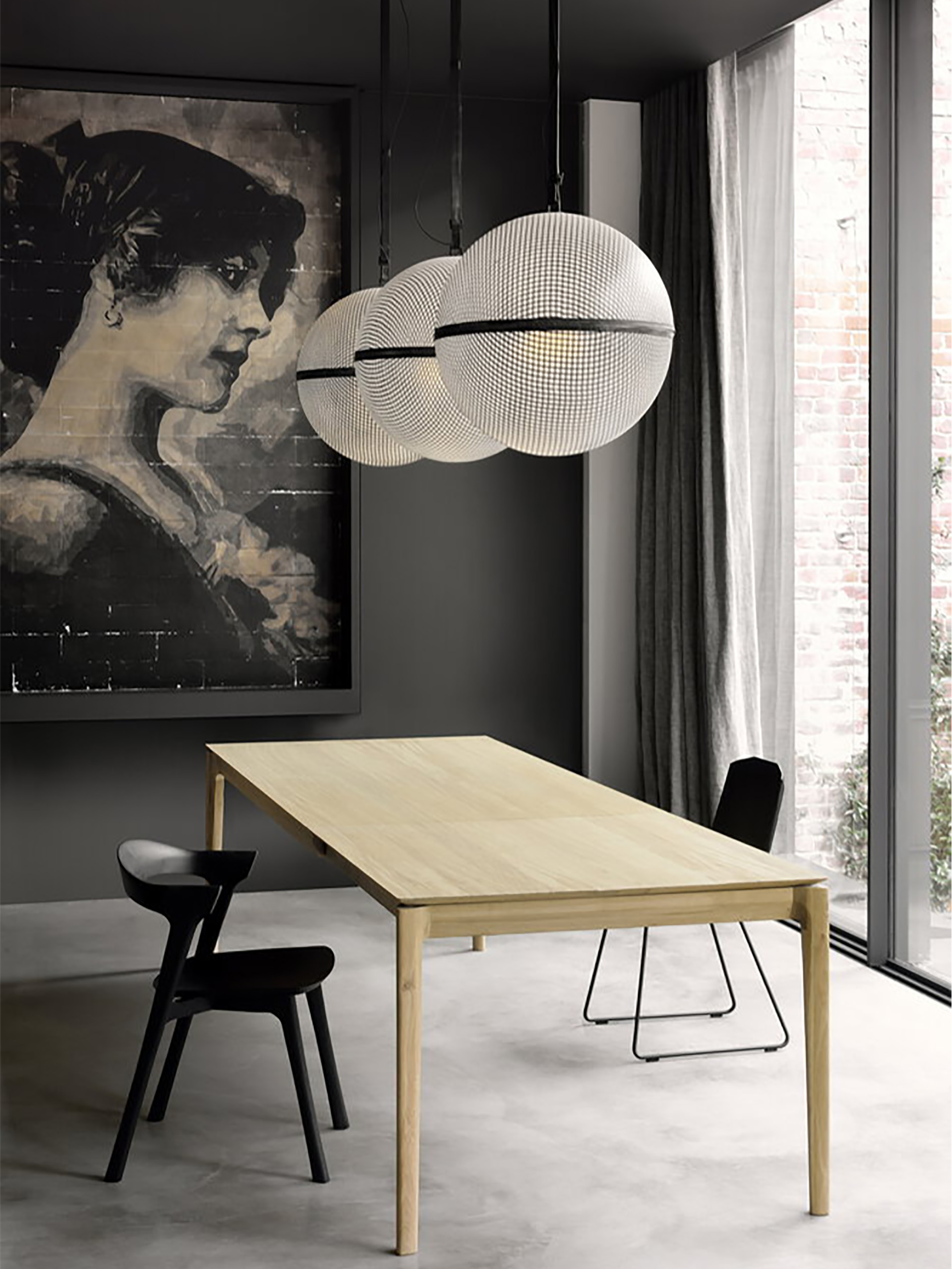 TABLE BOK A RALLONGE 160/240 90X76 - Light oak , Home design Bensimon